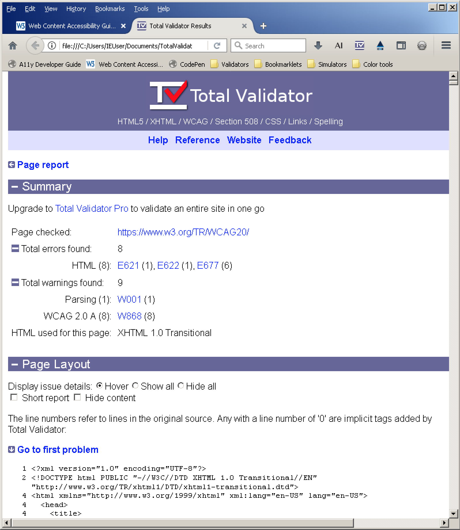 TotalValidator results